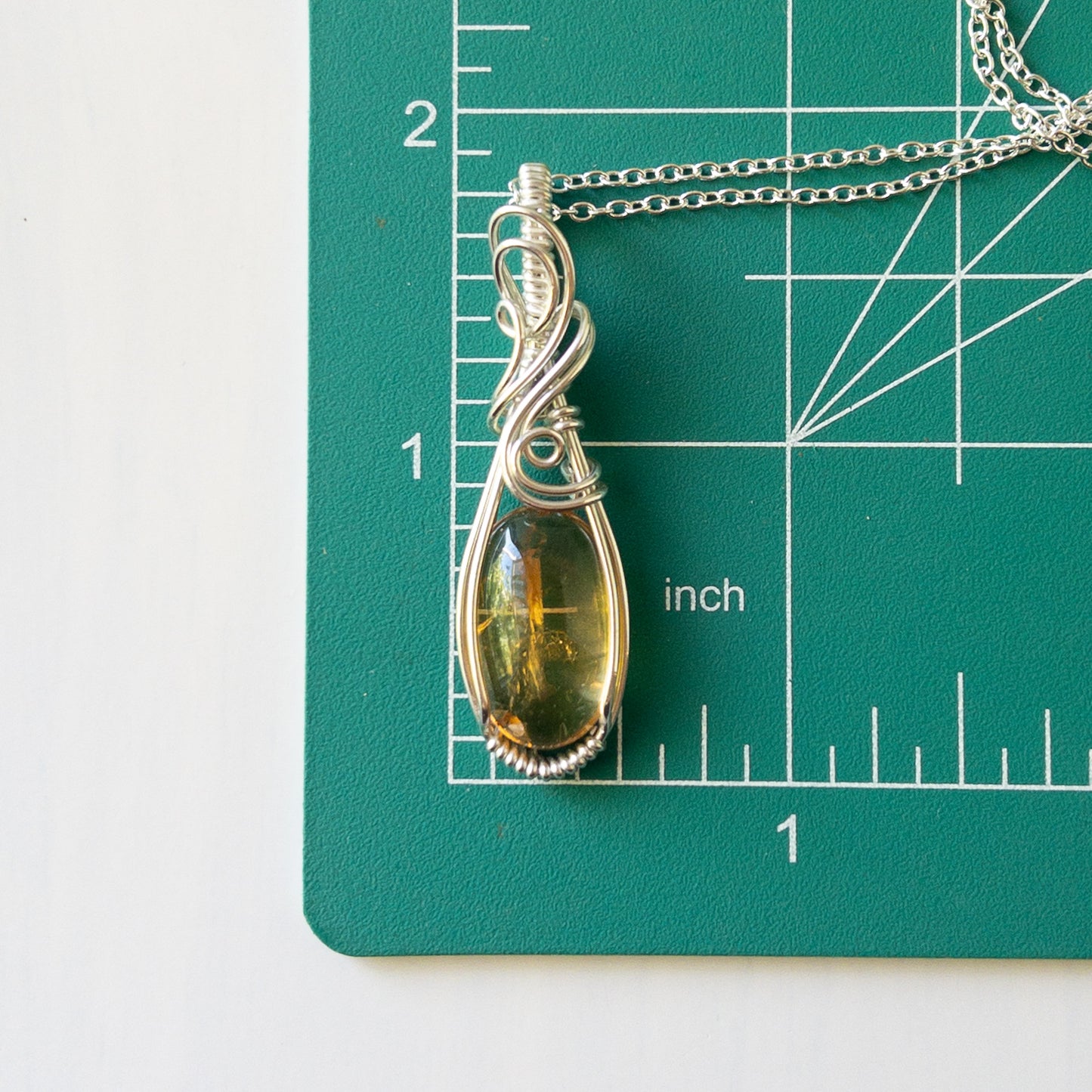 Citrine & Sterling Silver Wrapped Pendant