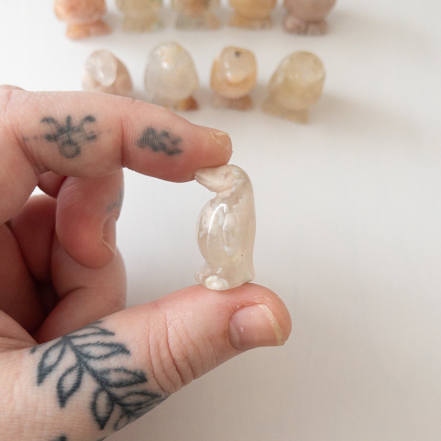 Mini Flower Agate Penguin