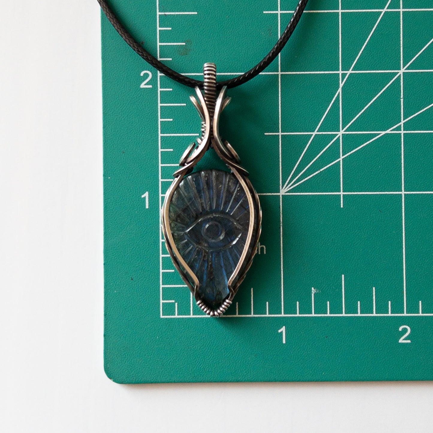 Labradorite Eye & Sterling Silver Wrapped Pendant