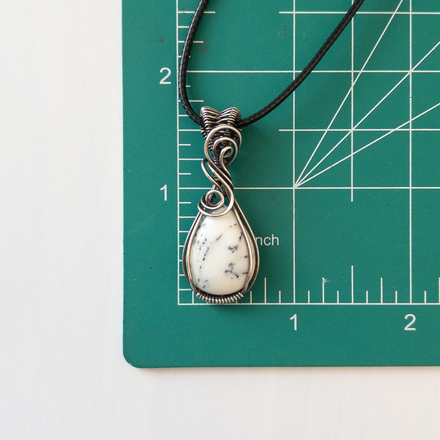 Dendritic Opal & Sterling Silver Pendant