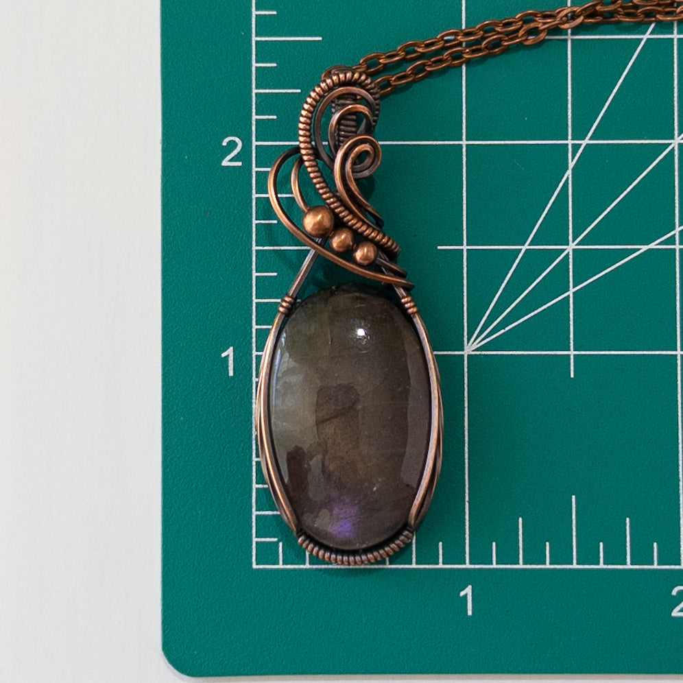 Sunset Labradorite Copper Wrapped Pendant