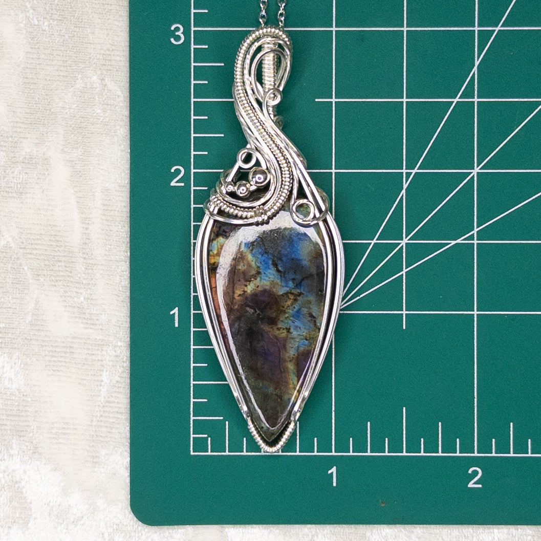 Colorful Labradorite .925 Sterling Silver Pendant