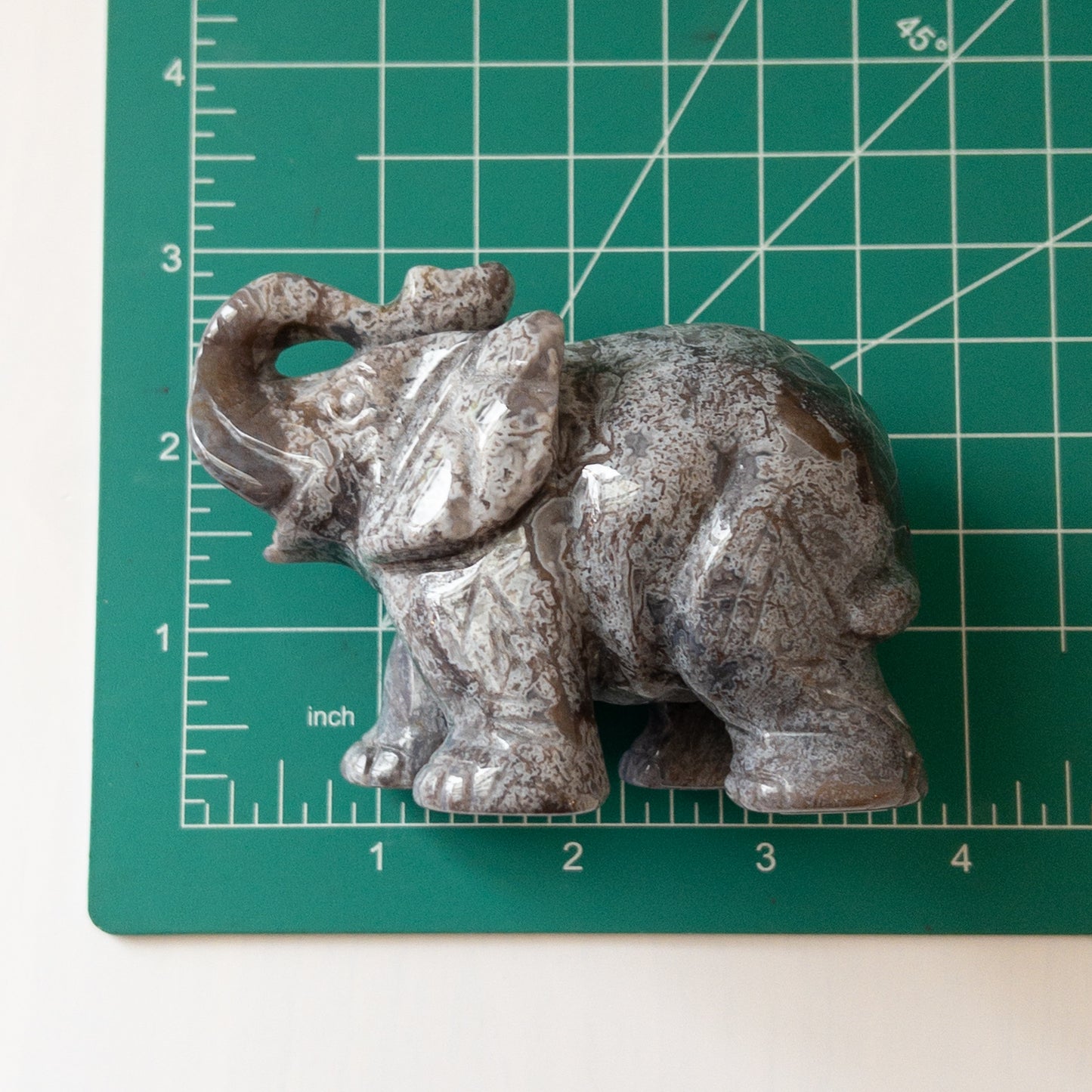 Colorful Moss Agate Elephant A