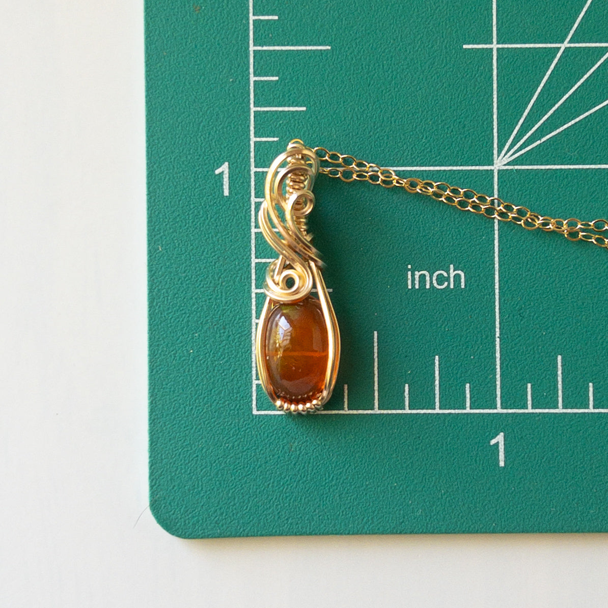 Ignis - Ethiopian Fire Opal 14K Gold Fill Wrapped Pendant