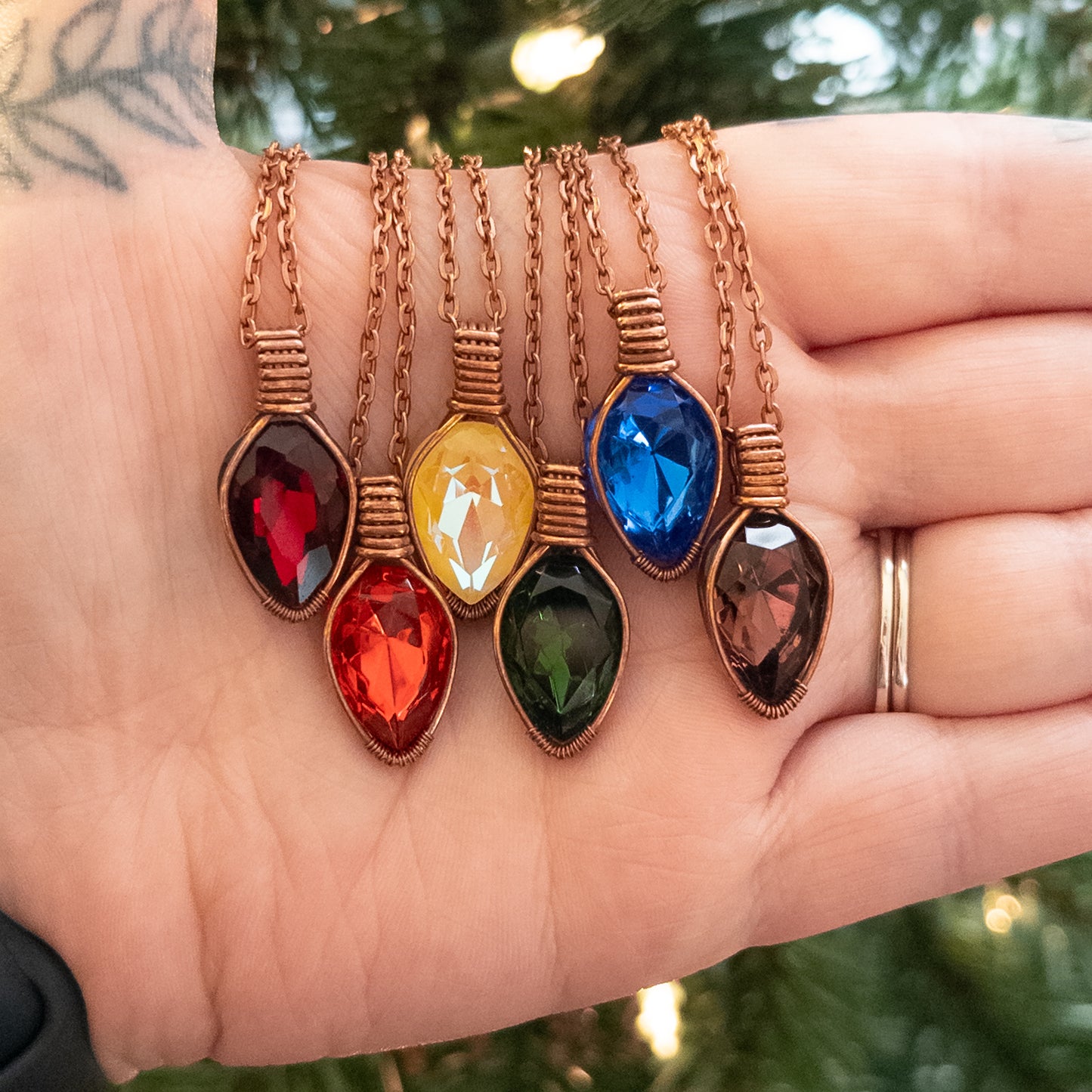 Vintage Glass Jewel Christmas “Light” Pendants