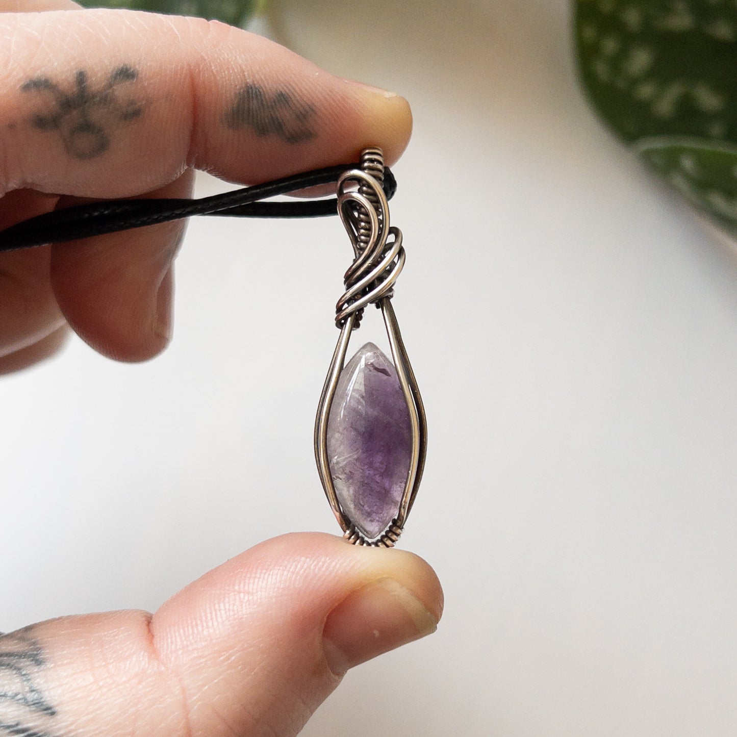 Amethyst & Sterling Silver Wrapped Pendant