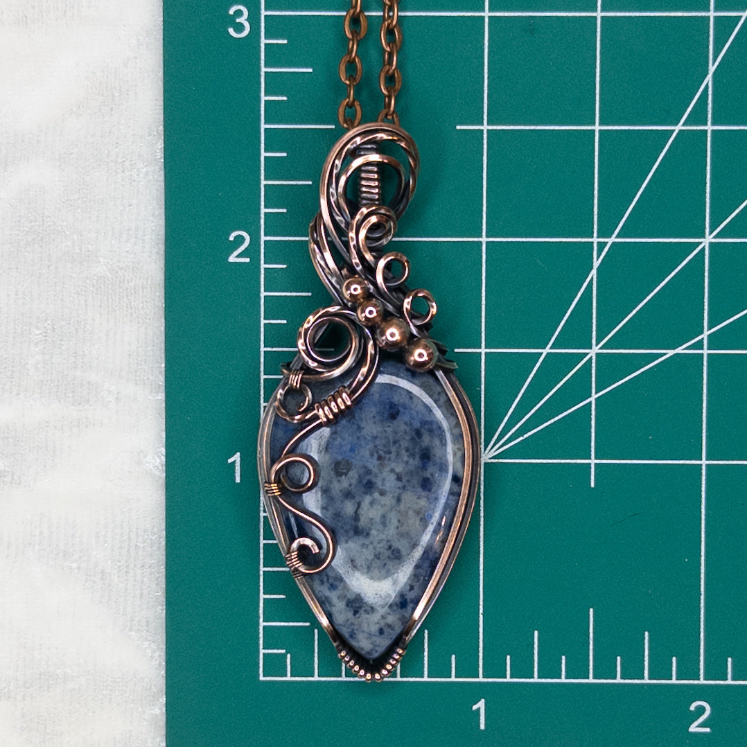 Dumortierite Antiqued Copper Pendant