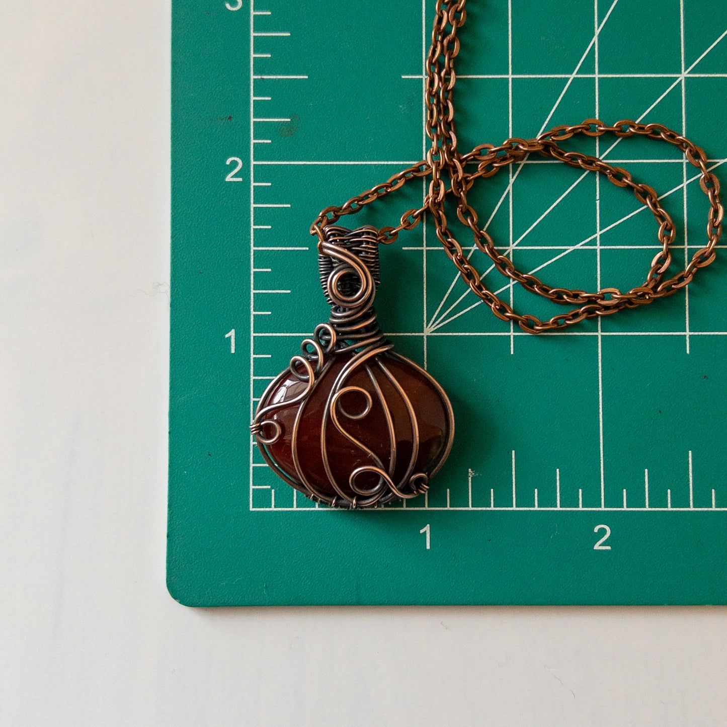 Pumpkin Pendant - Carnelian & Copper