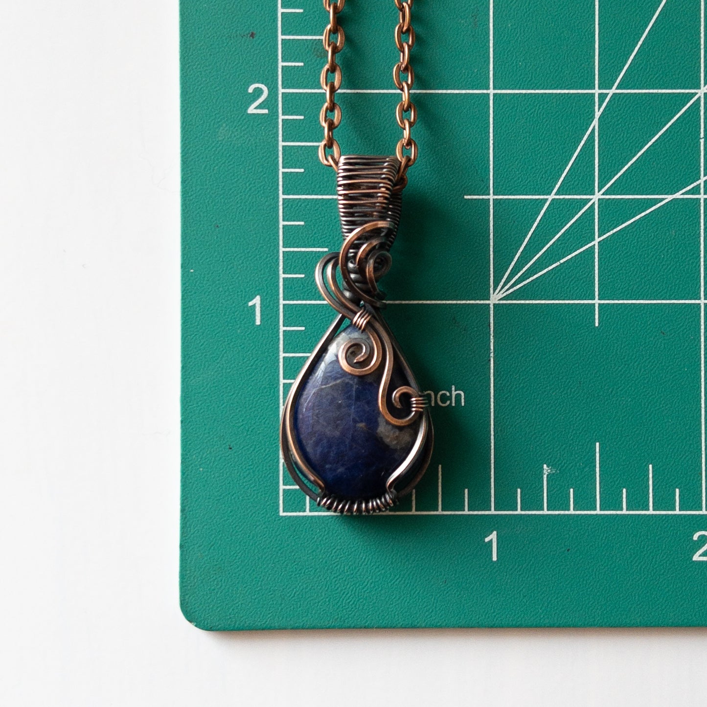 Sodalite & Copper Wrapped Pendant