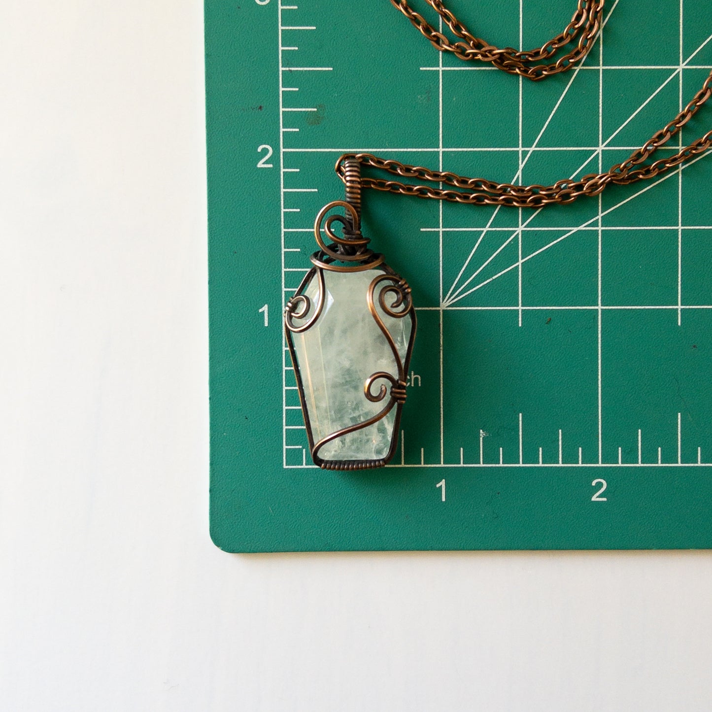 Coffin Pendant - Quartz & Copper