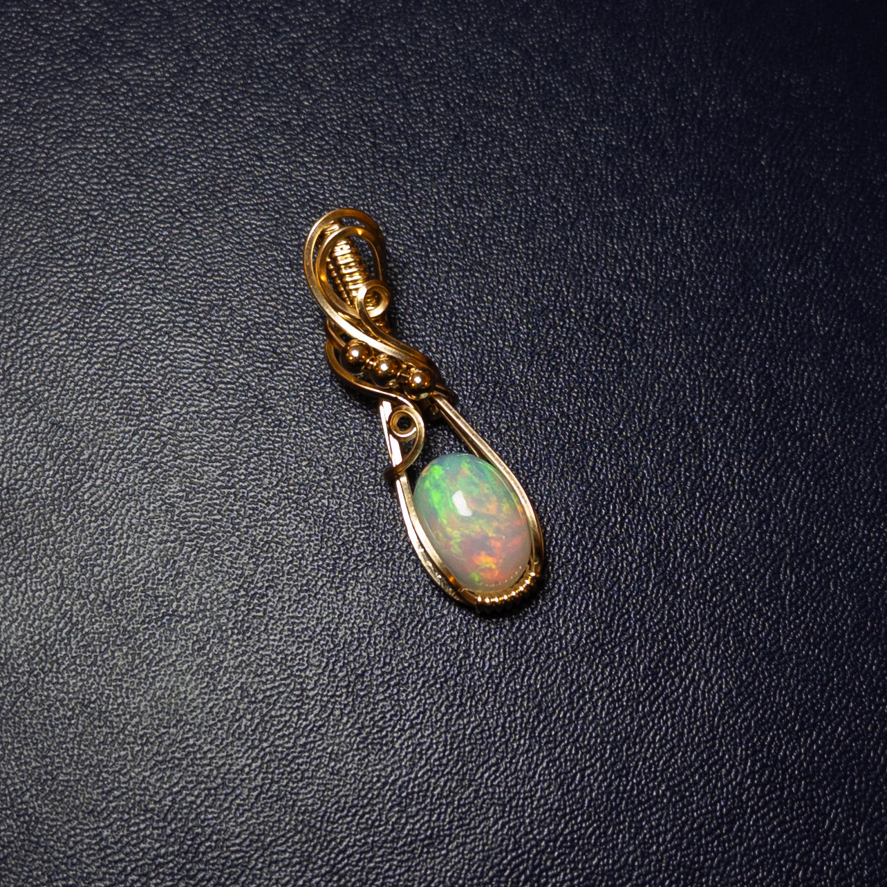4 Carat Ethiopian Opal 14k Gold Filled Wrapped Pendant