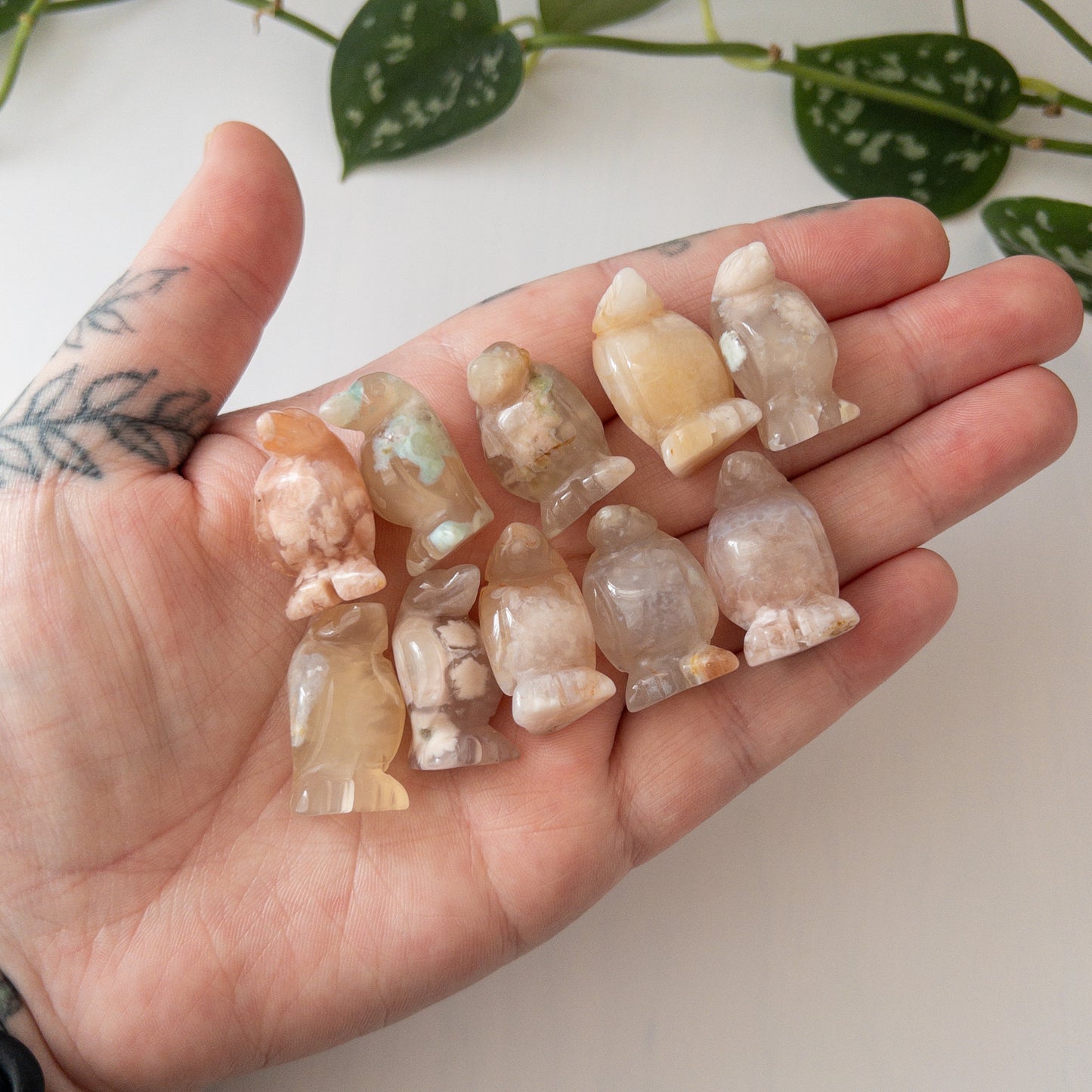 Mini Flower Agate Penguin