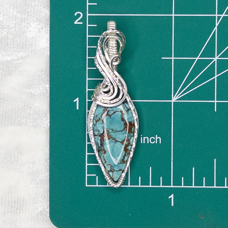 Hubei Turquoise & .925 Sterling Silver Pendant