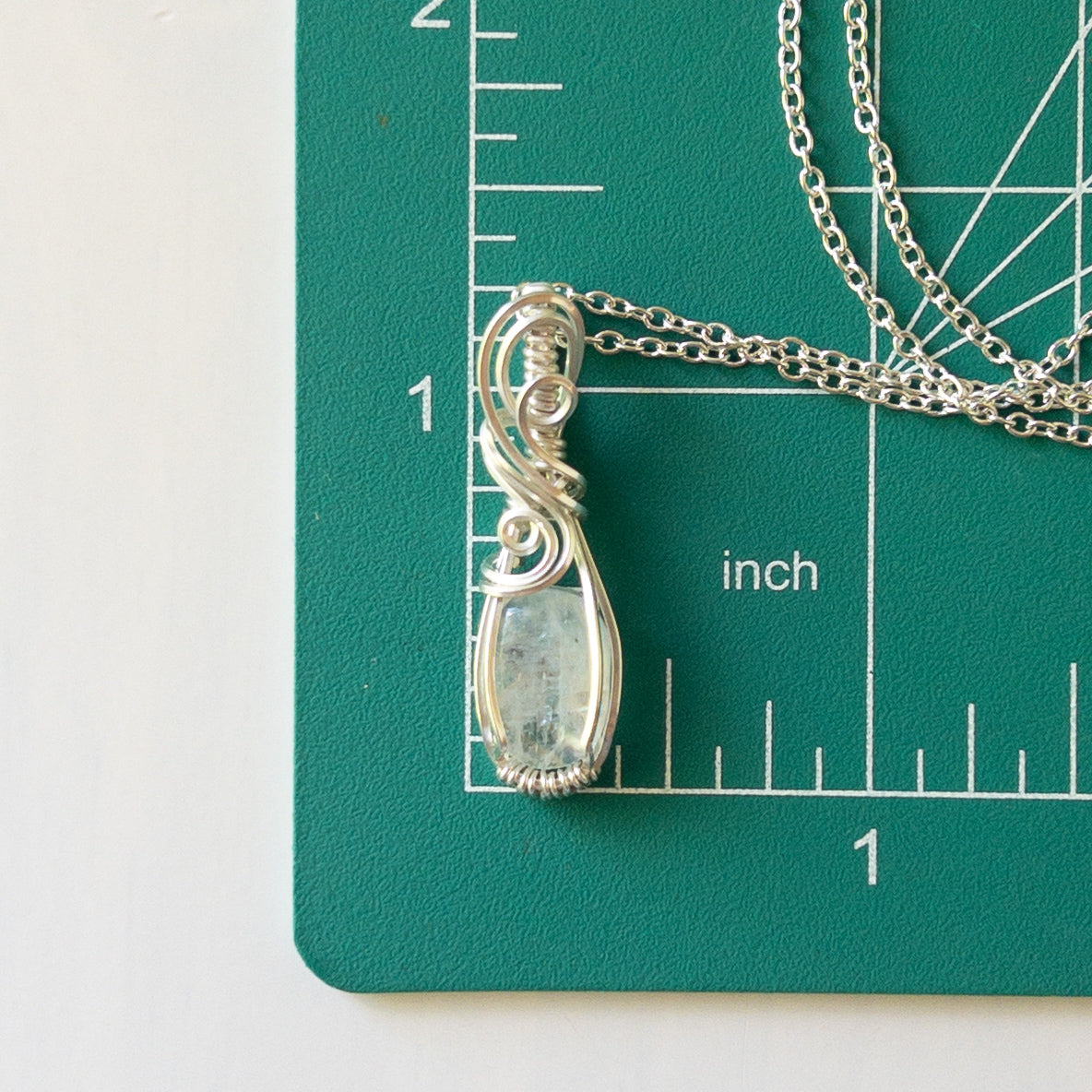 Rainbow Moonstone & Sterling Silver Wrapped Pendant