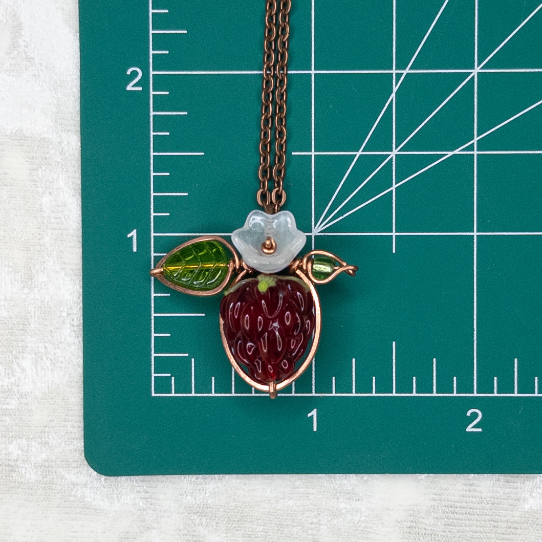 “Summer Harvest” Glass Fruit Wrapped Bare Copper Pendants