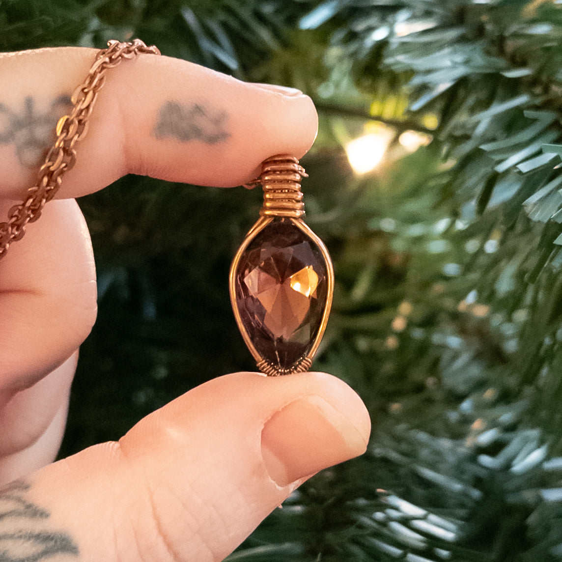 Vintage Glass Jewel Christmas “Light” Pendants