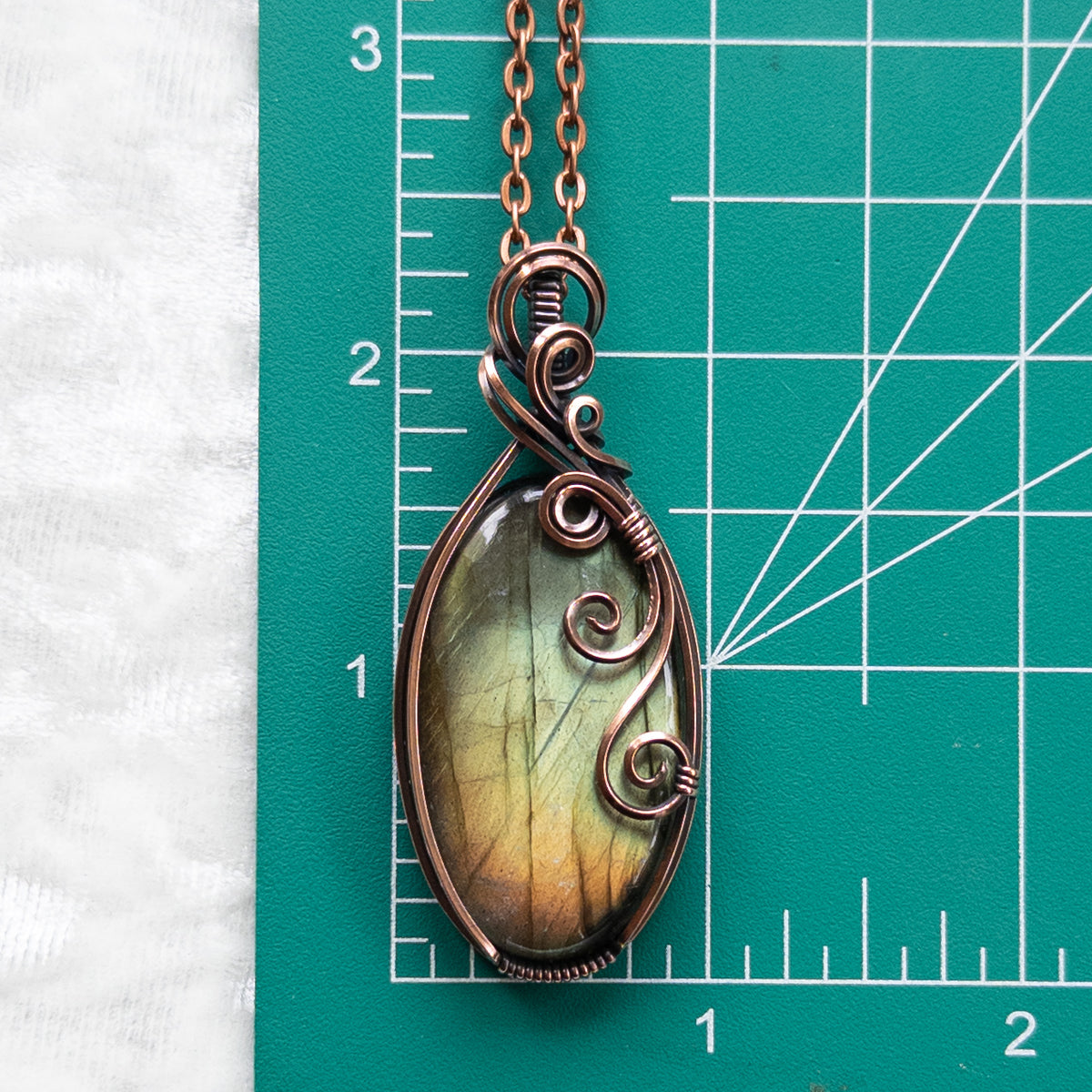 Autumn Sheen Labradorite Antiqued Copper Pendant
