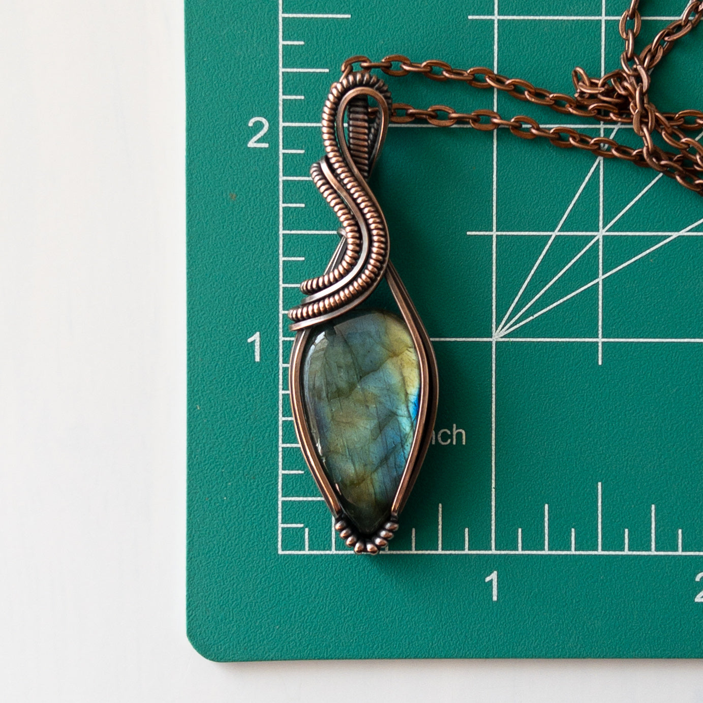 Labradorite & Copper Wrapped Pendant