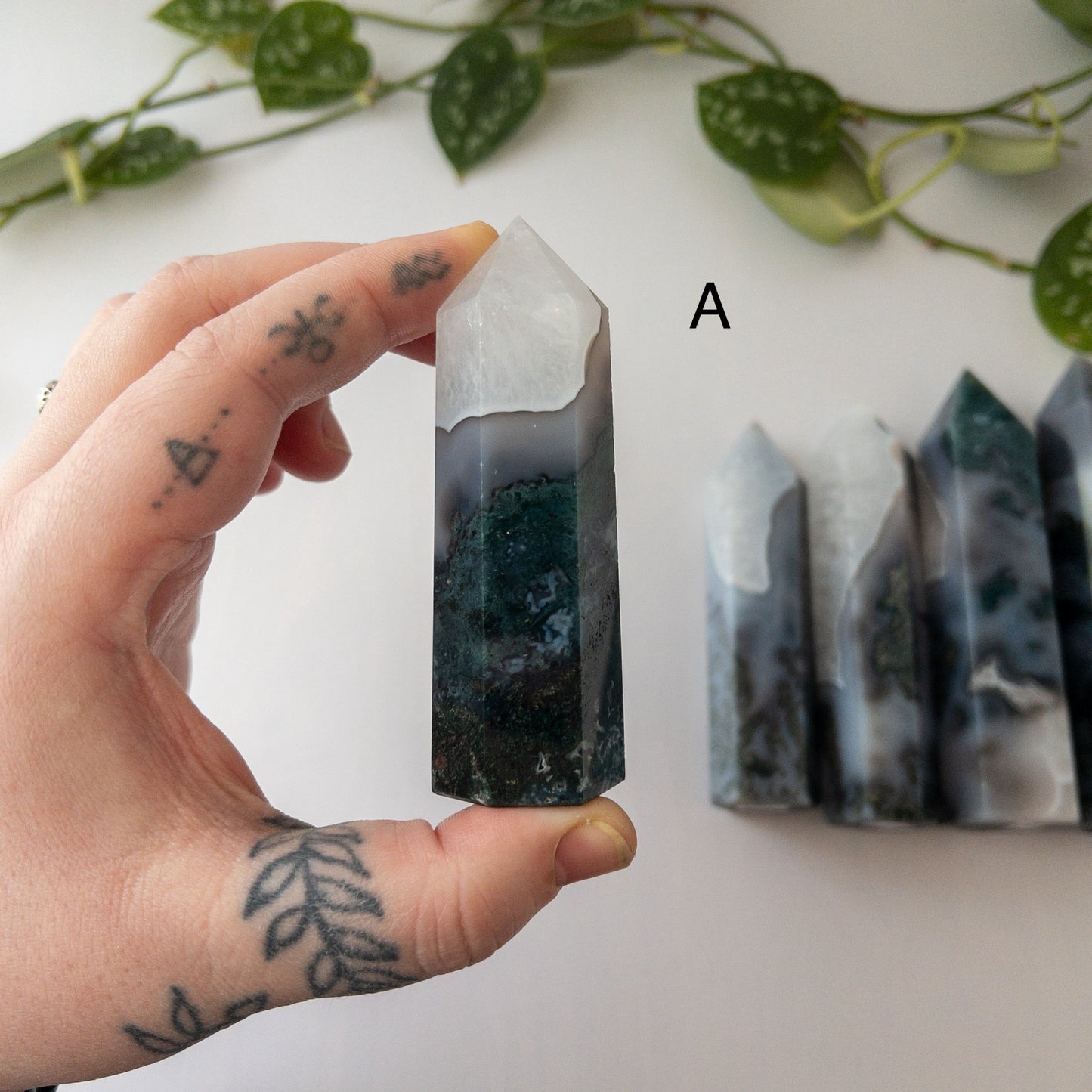 Moss Agate & Quartz Towers