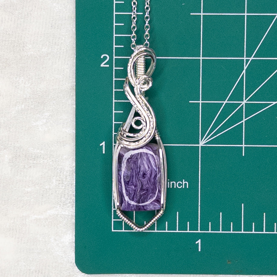 Charoite .925 Sterling Silver Pendant