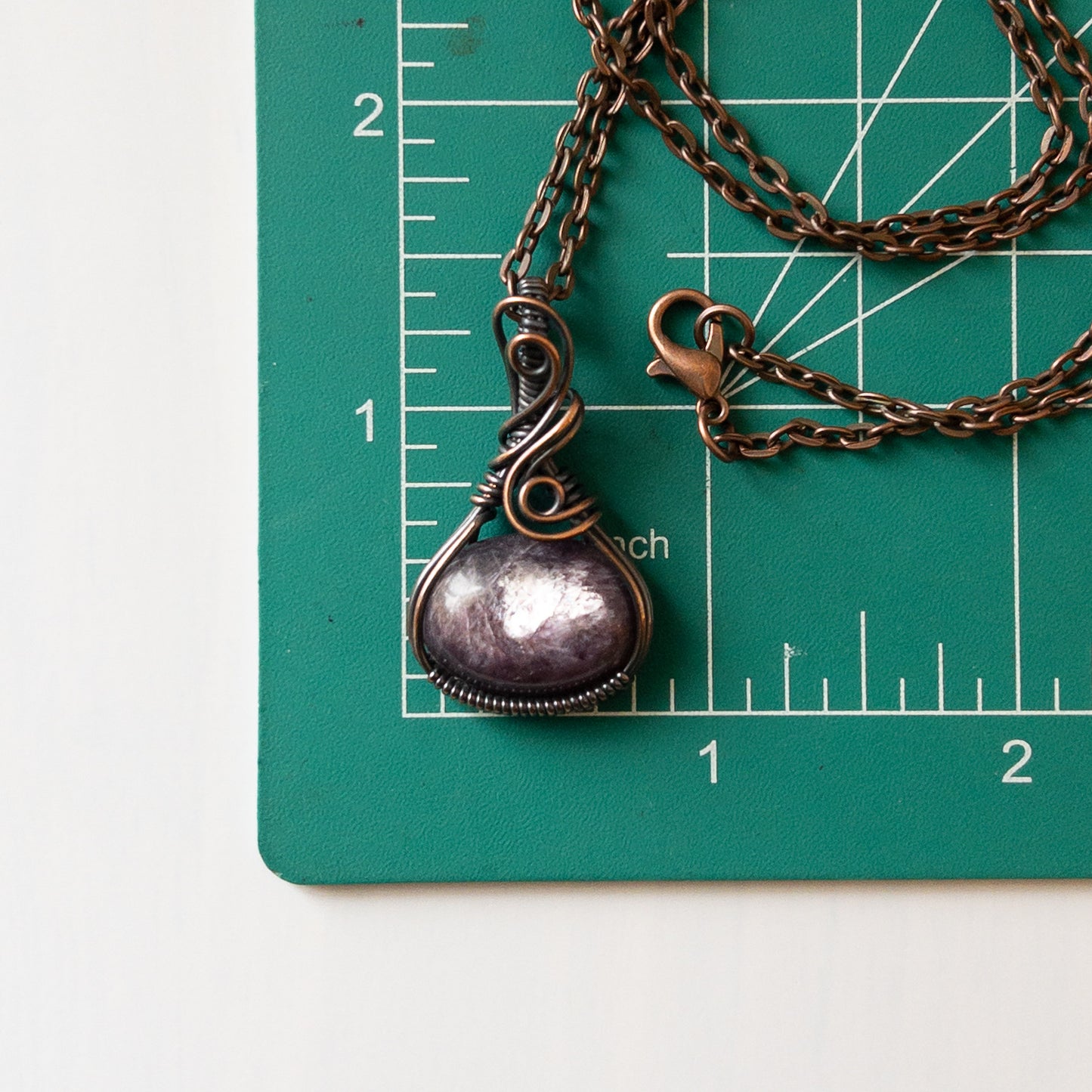 Lepidolite & Copper Wrapped Pendant
