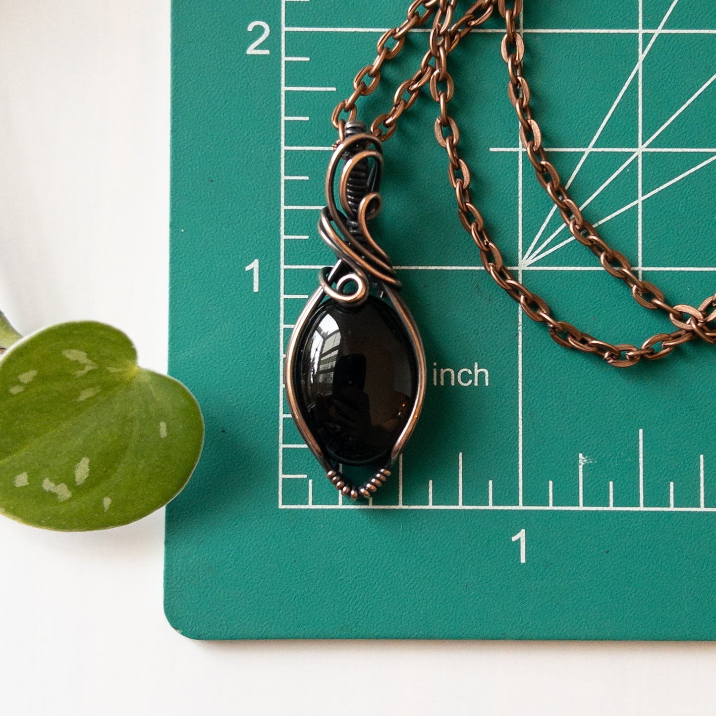 Smoky Quartz & Copper Wrapped Pendant