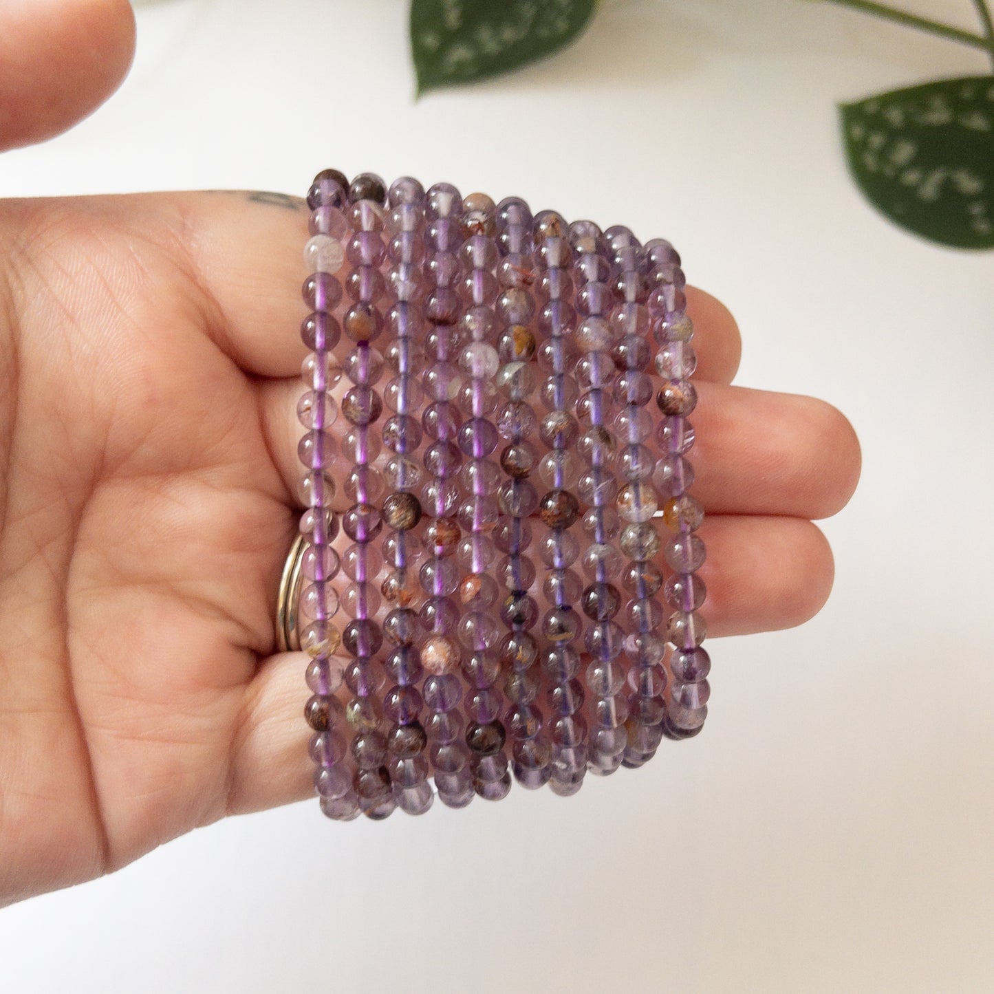 Inclusion Amethyst Stretch Bracelet (5mm)