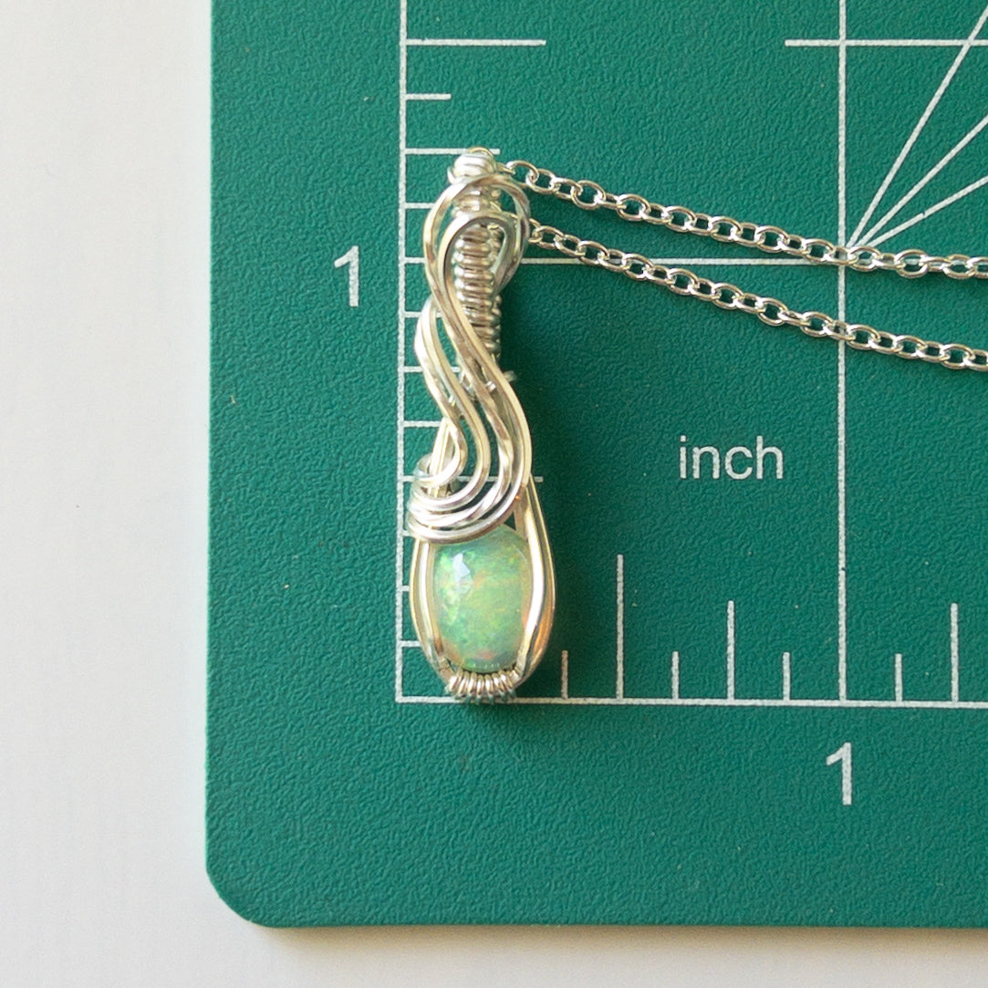 Seirios - Ethiopian Opal Sterling Silver Wrapped Pendant