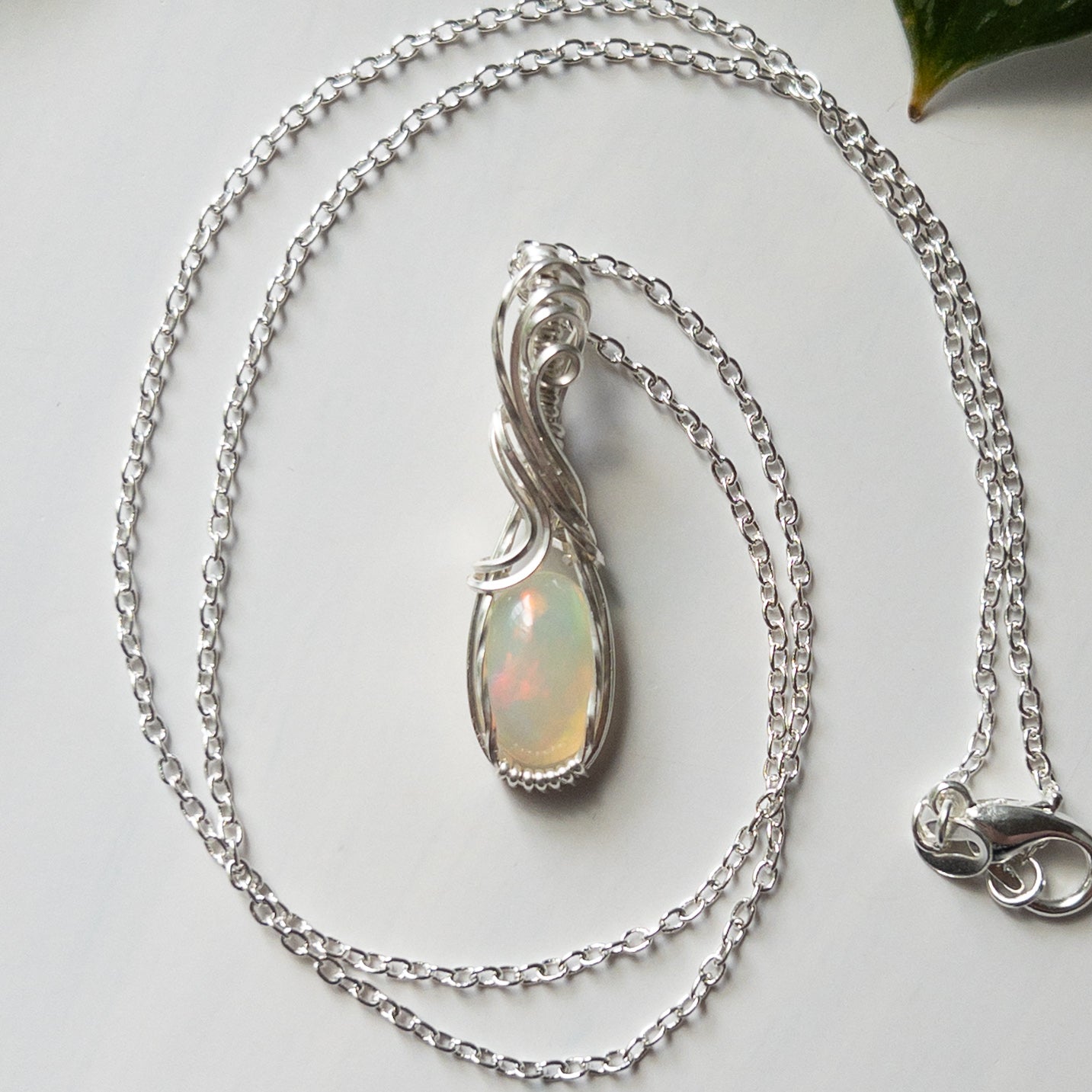 Ethiopian Opal & Sterling Silver Wrapped Pendant