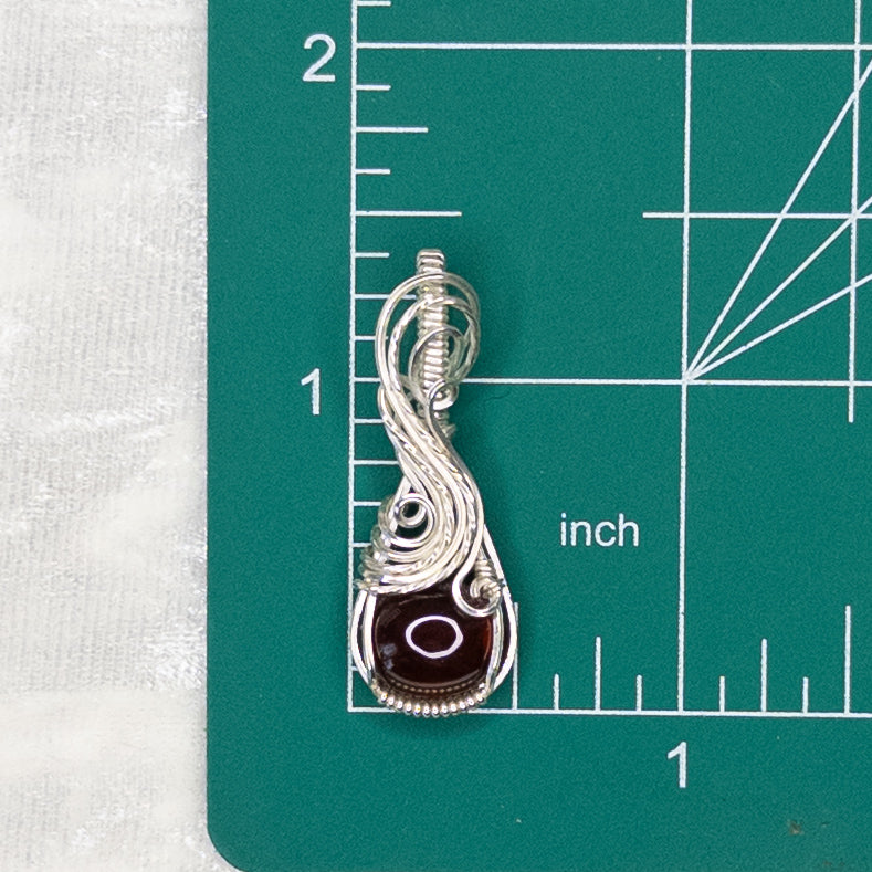 Hessonite Garnet & .925 Sterling Silver Pendant