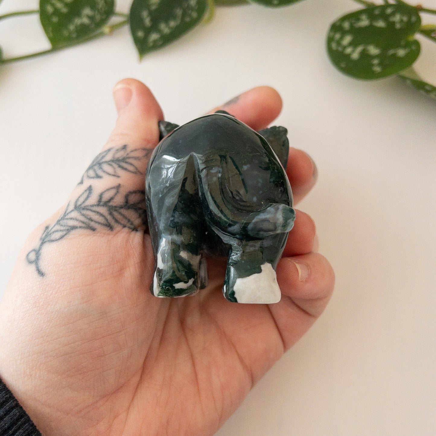 Moss Agate Elephant