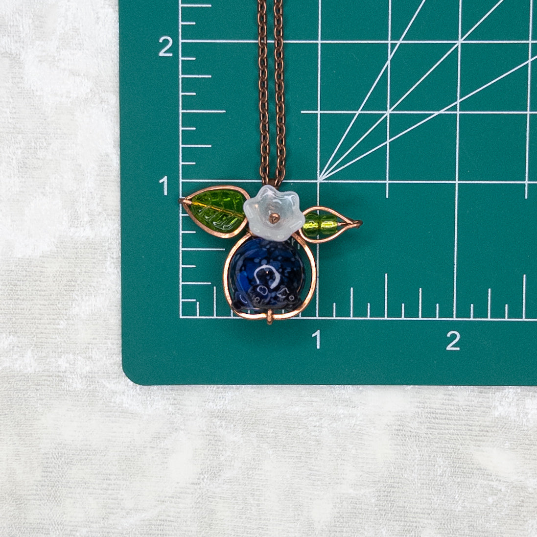 “Summer Harvest” Glass Fruit Wrapped Bare Copper Pendants