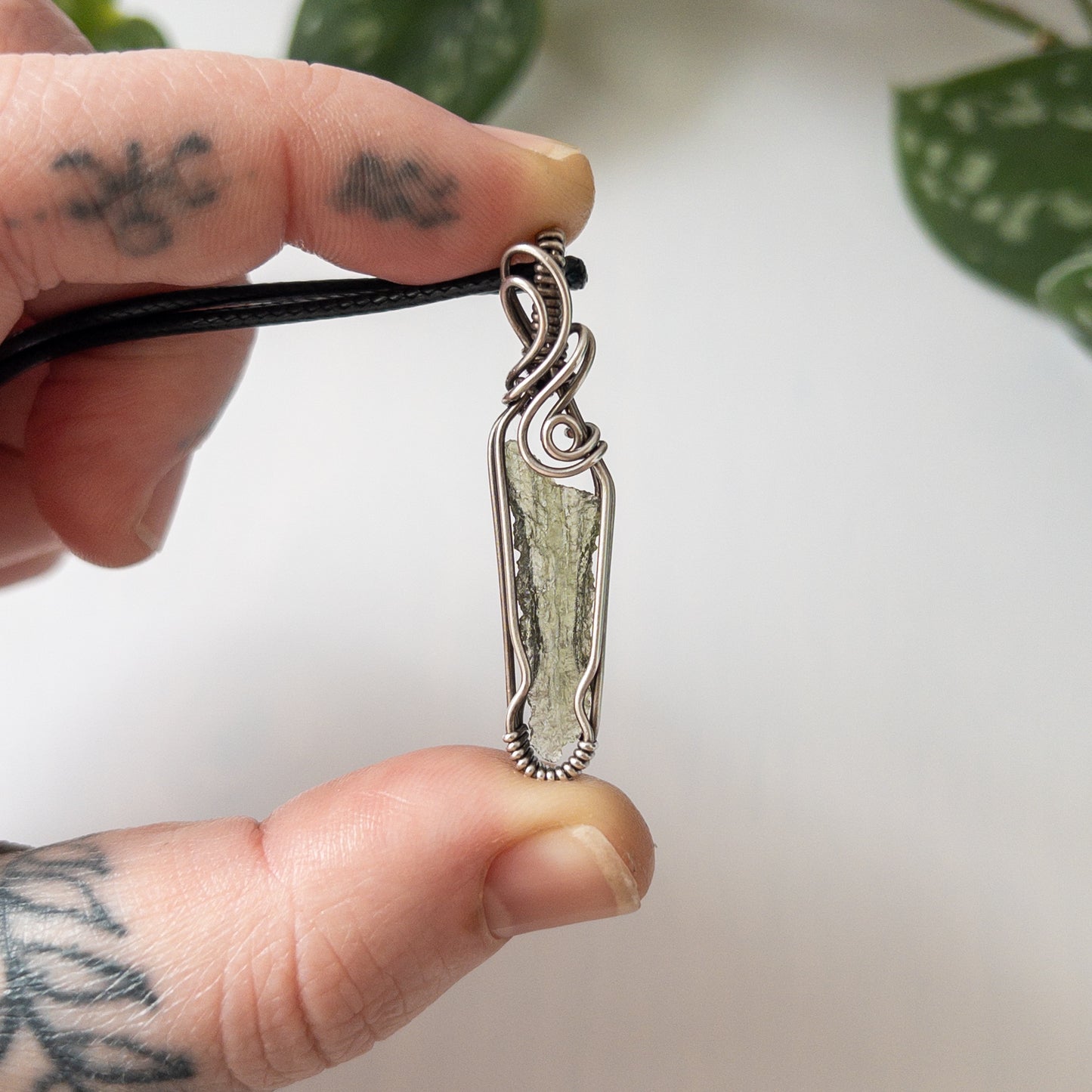 .34 Gram Moldavite & Sterling Silver Wrapped Pendant