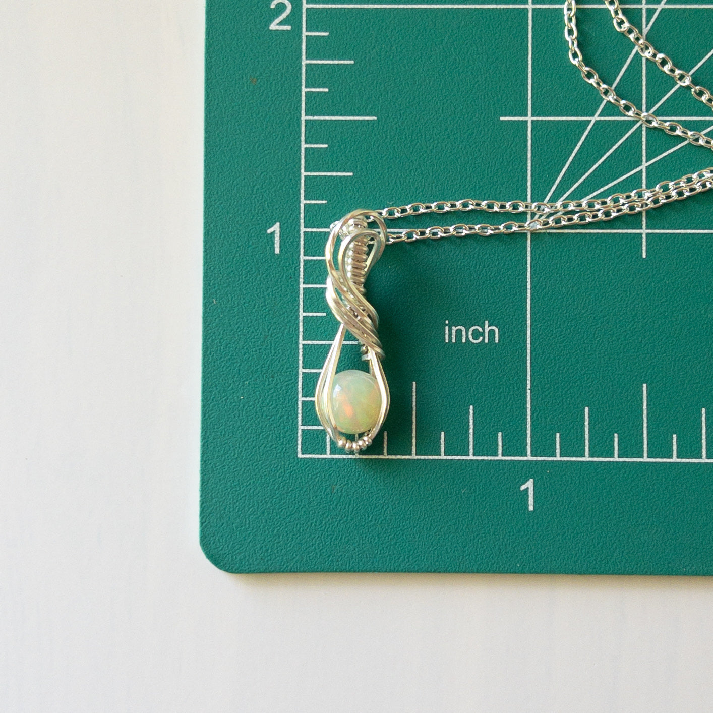 Ethiopian Opal & Sterling Silver Wrapped Pendant