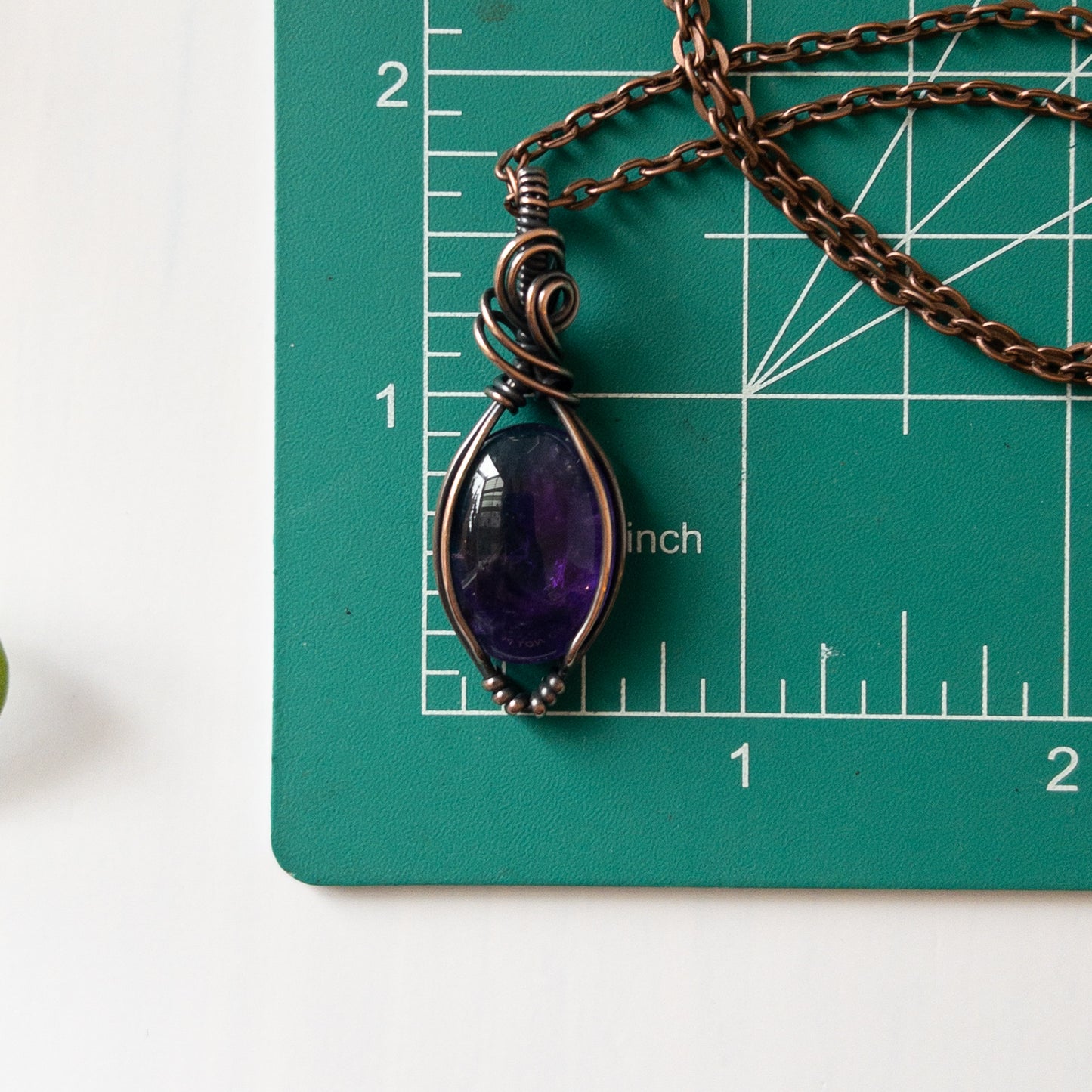 Amethyst & Copper Wrapped Pendant