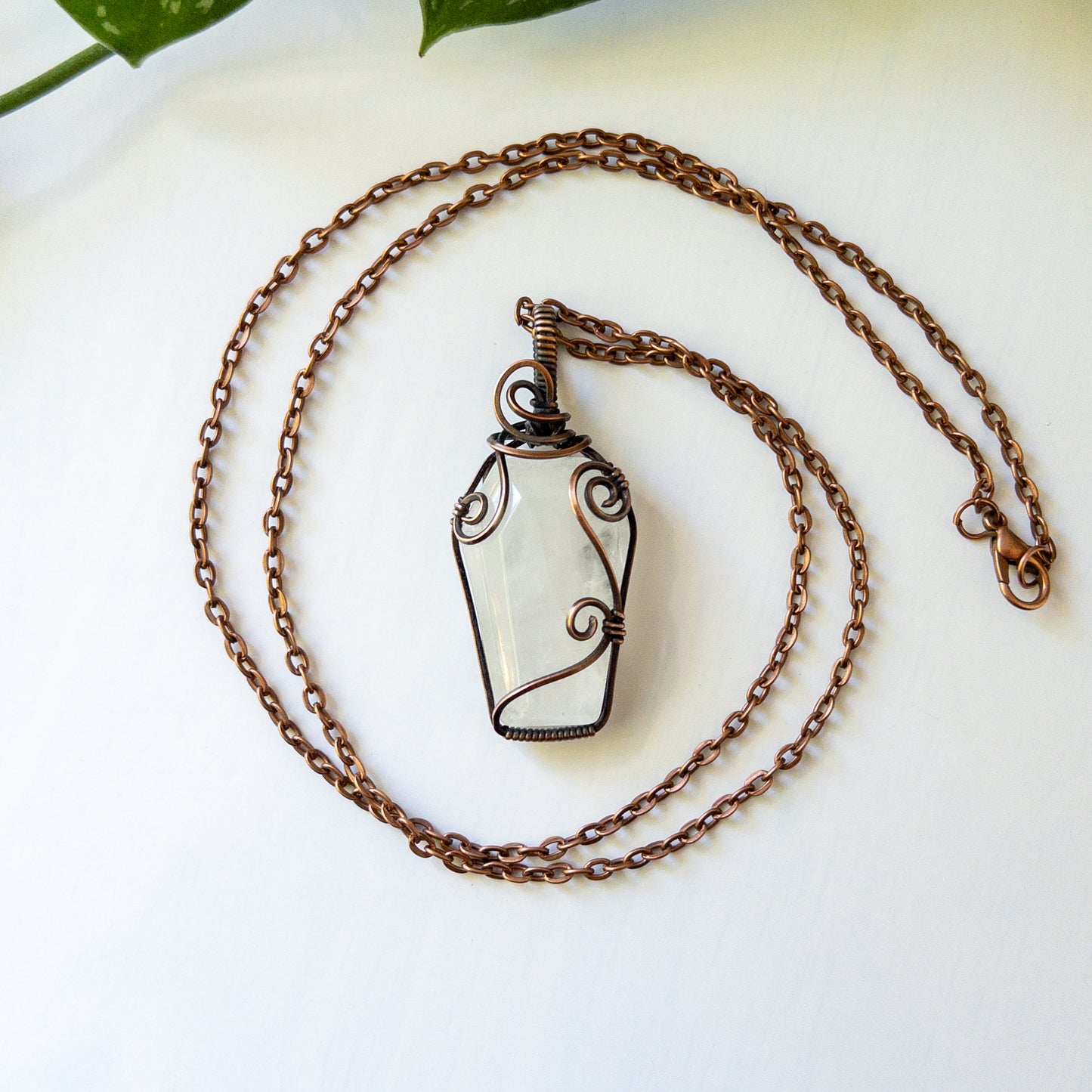 Coffin Pendant - Quartz & Copper
