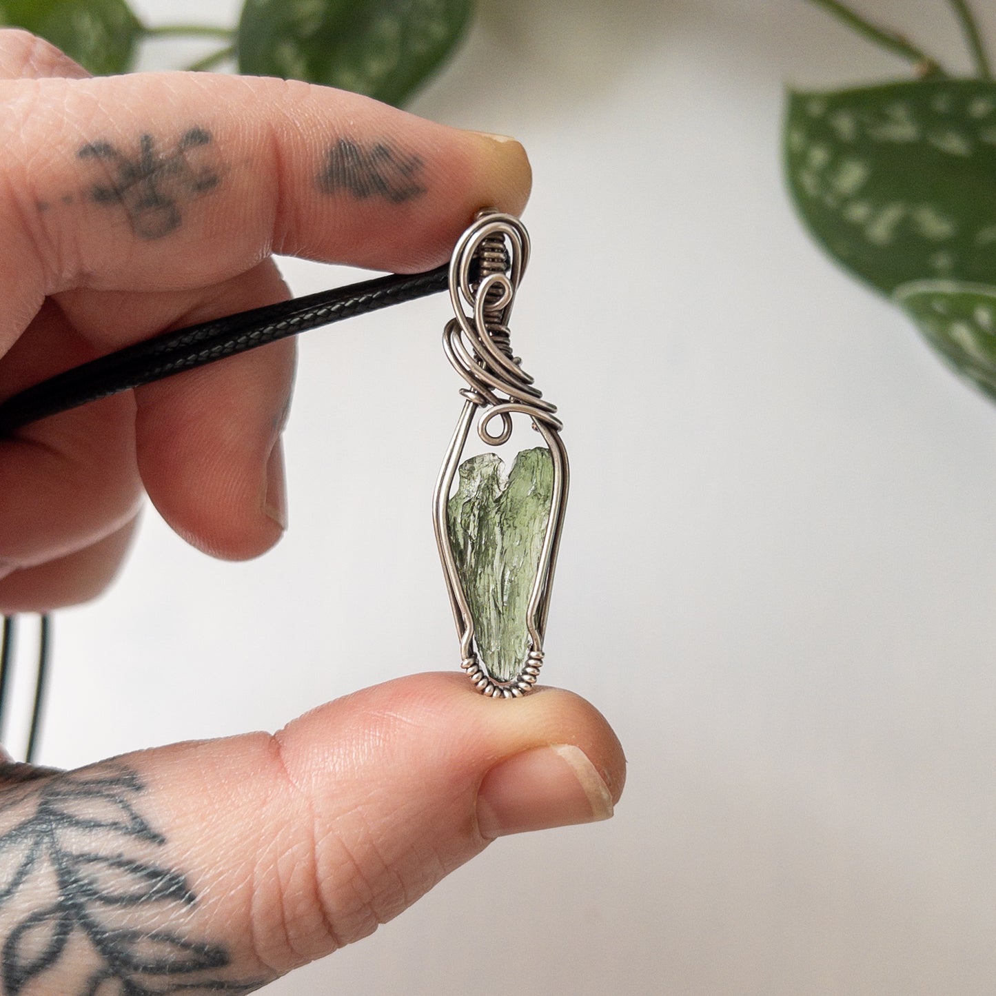 .65 Gram Moldavite & Sterling Silver Wrapped Pendant