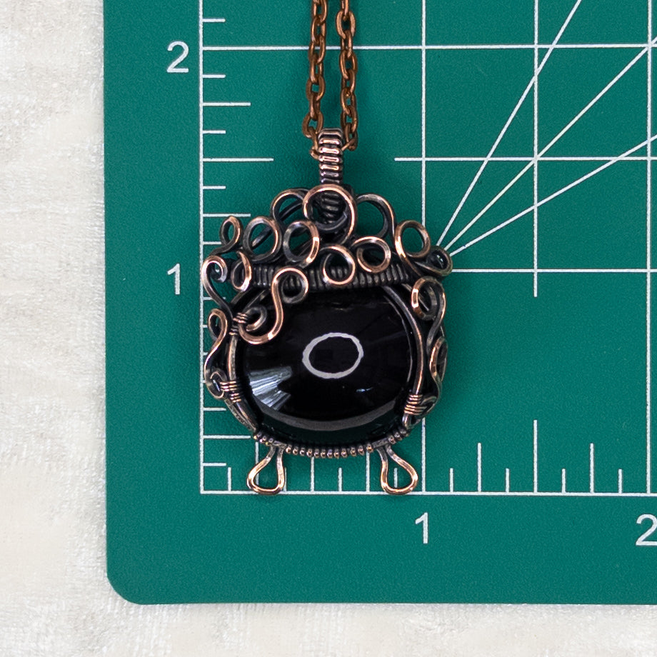 Rainbow Obsidian “Bubbling Cauldron” Antiqued Copper Pendant