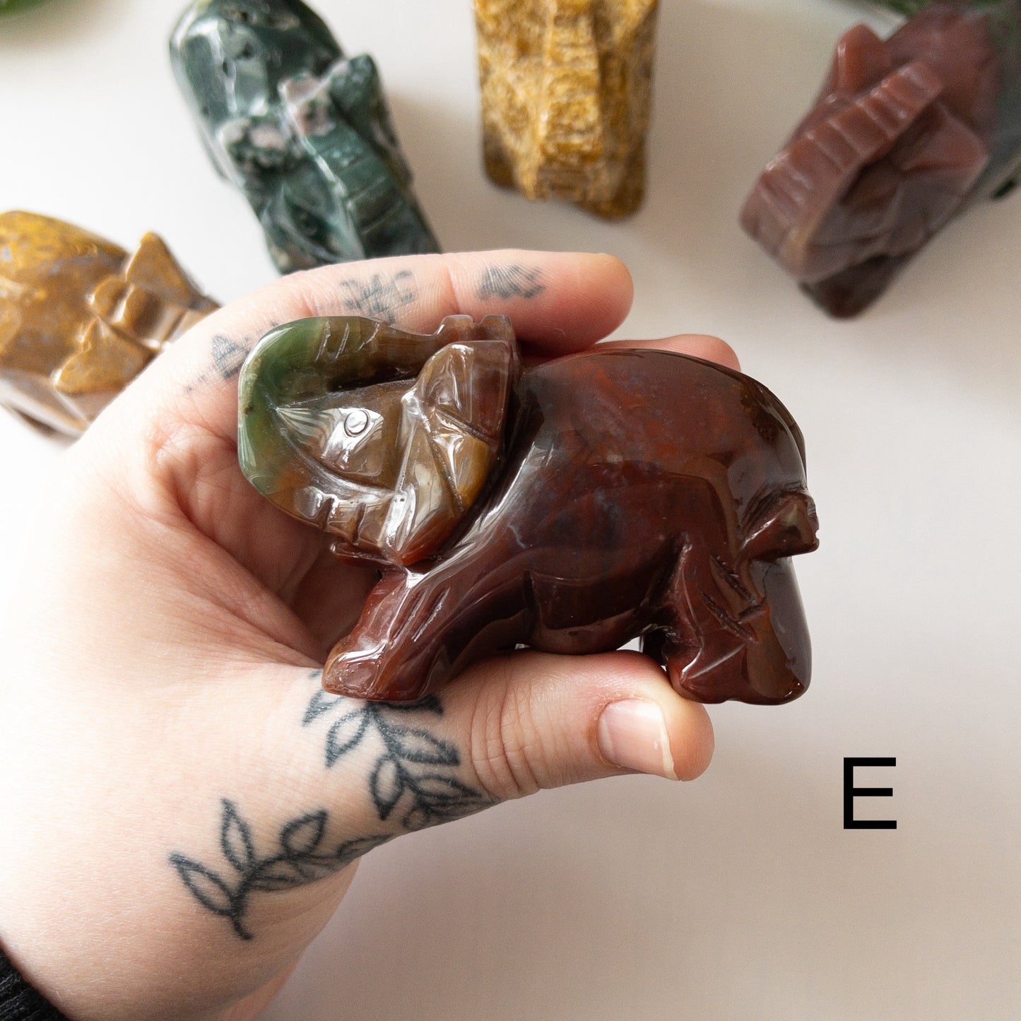 Mixed Jasper Elephants A-E