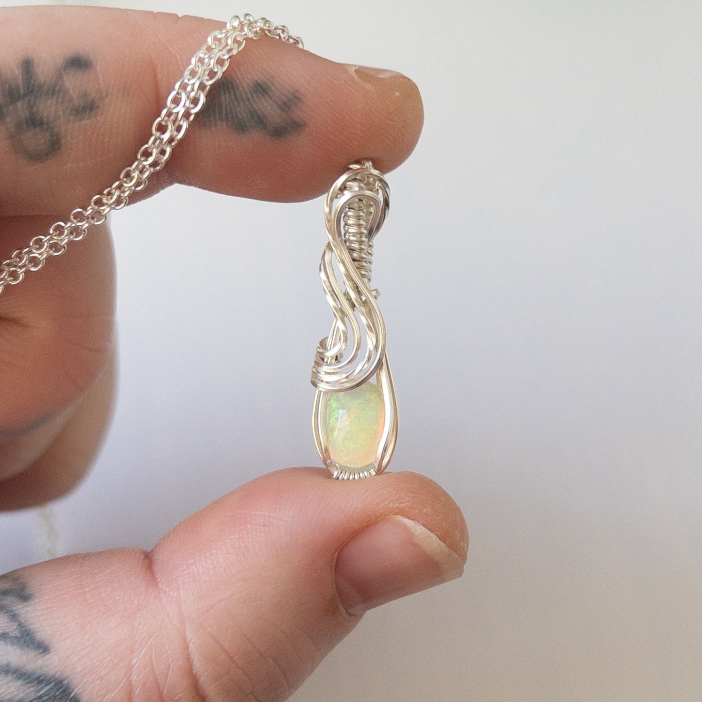 Seirios - Ethiopian Opal Sterling Silver Wrapped Pendant