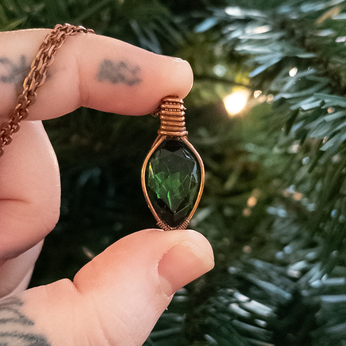 Vintage Glass Jewel Christmas “Light” Pendants