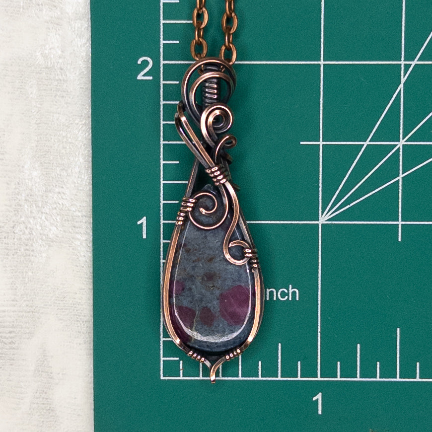 Ruby In Kyanite Antiqued Copper Pendant