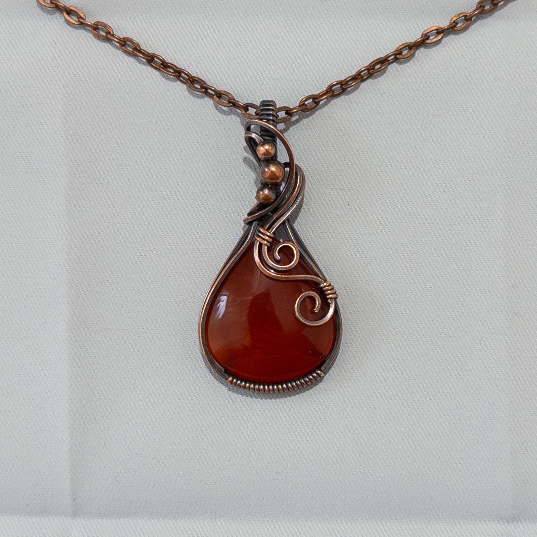 Carnelian Copper Wrapped Pendant