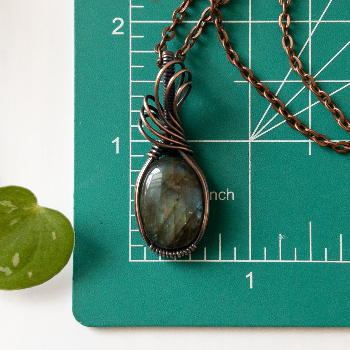 Labradorite & Copper Wrapped Pendant