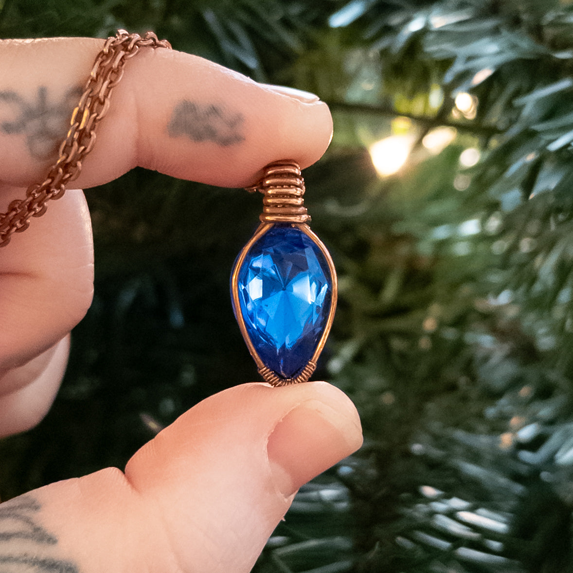 Vintage Glass Jewel Christmas “Light” Pendants