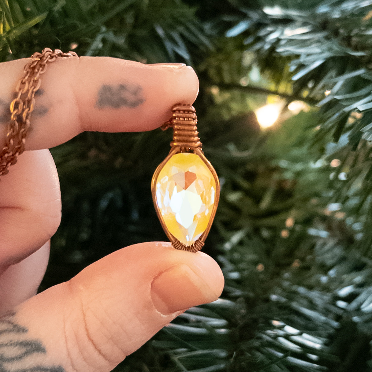 Vintage Glass Jewel Christmas “Light” Pendants