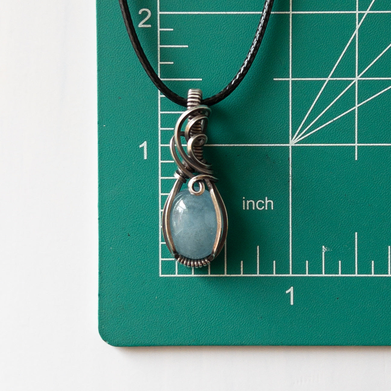 Aquamarine & Sterling Silver Wrapped Pendant