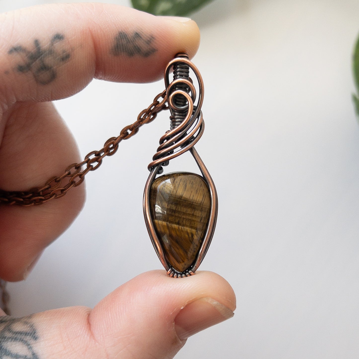 Tiger’s Eye & Copper Wrapped Pendant