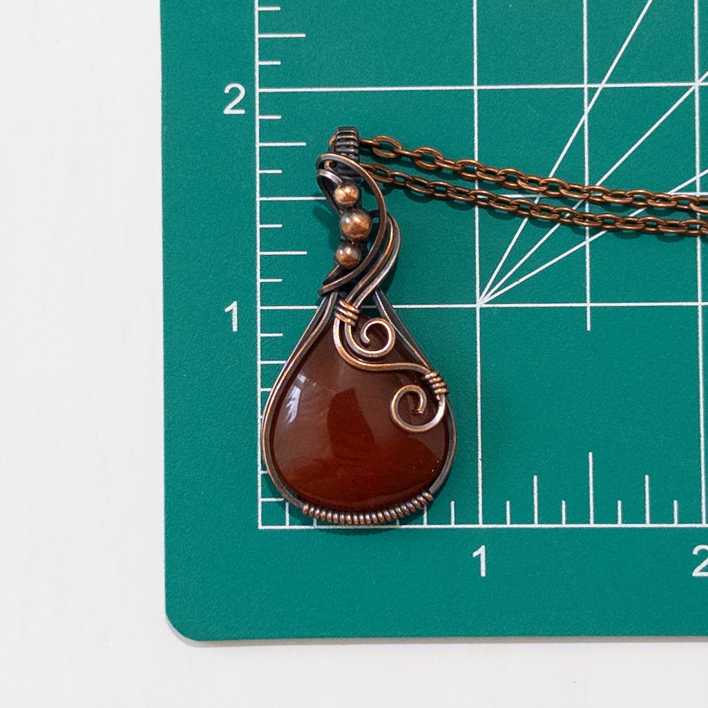 Carnelian Copper Wrapped Pendant