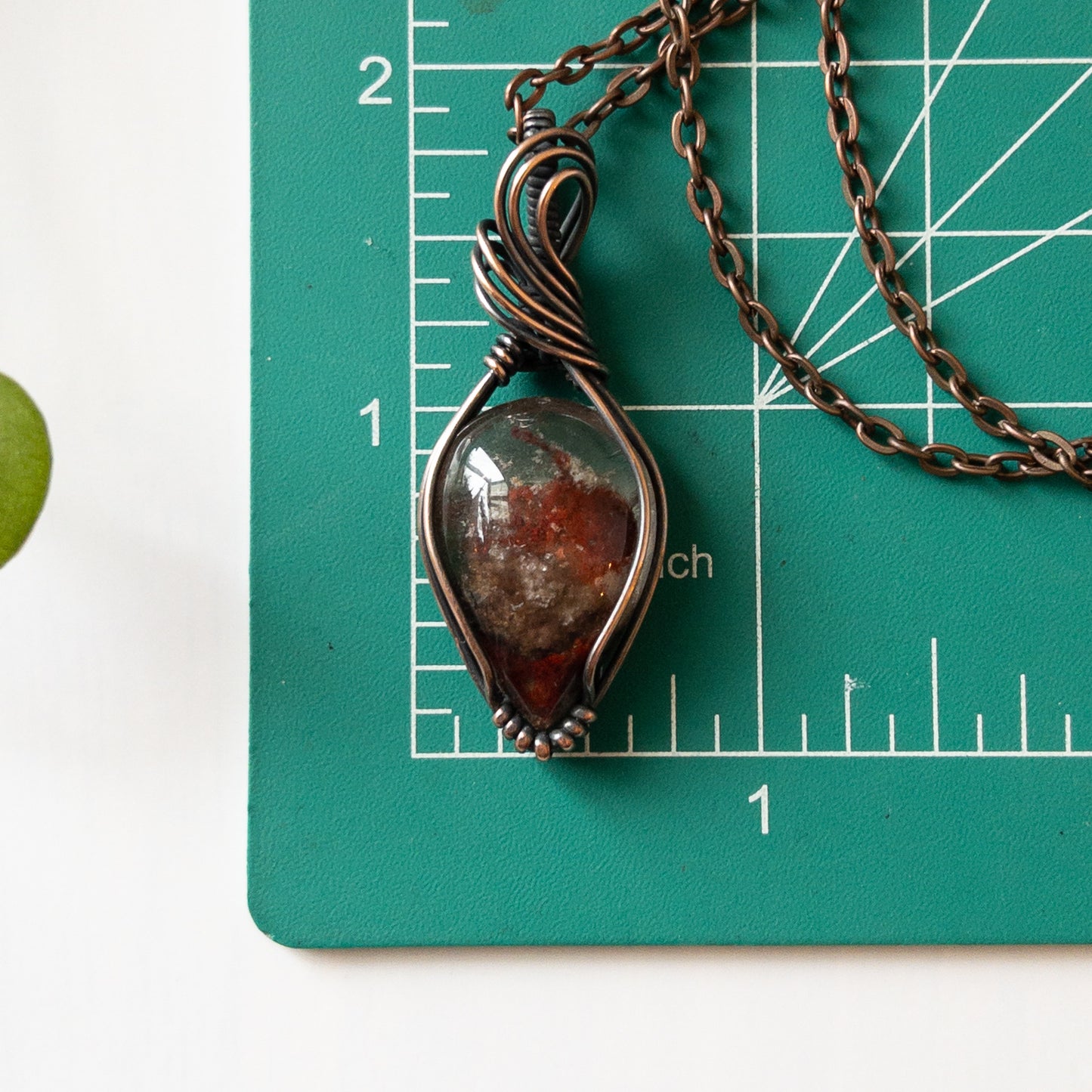 Garden Quartz & Copper Wrapped Pendant